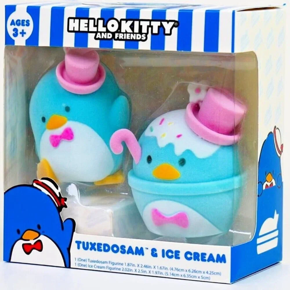 Hello Kitty and Friends - Tuxedosam & Ice Cream Flocked Figurines‎ - Kawaii